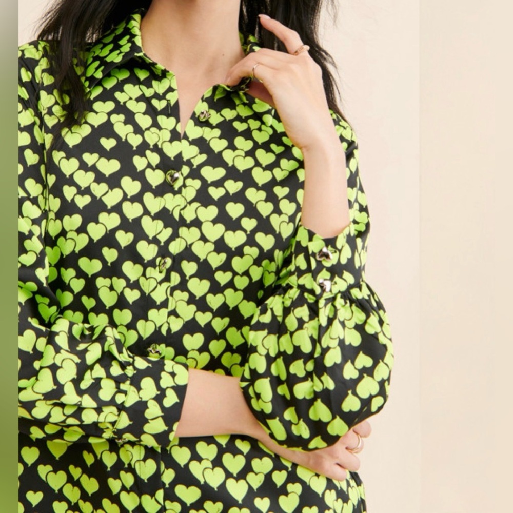 Cras Heart Patterned Women's Top size 38   C4